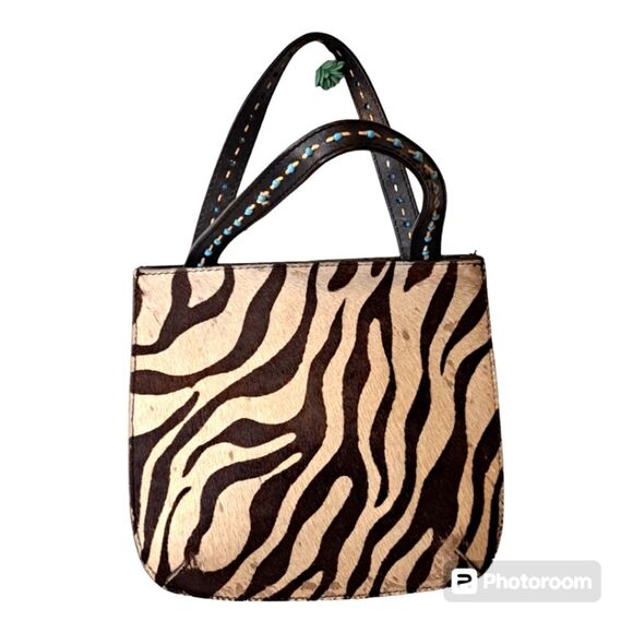 Vintage Fossil 1954 Animal Print Cow Girl Core Small Handbag - Zebra Style - Picture 1 of 13